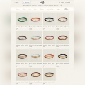 Hermes Roulis Double Tour Bracelet Двухслойный кожаный браслет Д