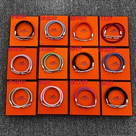 Hermes Roulis Double Tour Bracelet Двухслойный кожаный браслет Д
