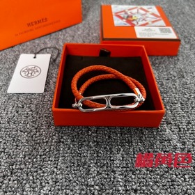 Hermes Roulis Double Tour Bracelet Двухслойный кожаный браслет Д