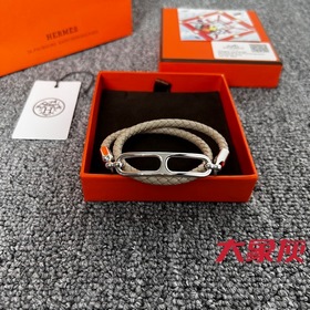 Hermes Roulis Double Tour Bracelet Двухслойный кожаный браслет Д