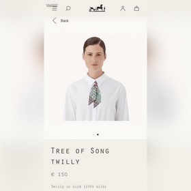 Hermes Tree Branch Song Small Silk Scarf Мягкий и приятный на ощу