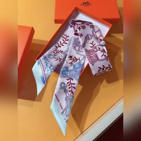 Hermès Twilly шарф с мотивом стремени &nbsp;100% шелк с двойн