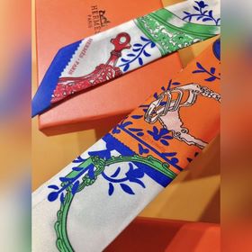 Hermès Twilly шарф с мотивом стремени &nbsp;100% шелк с двойн