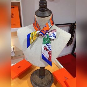Hermès Twilly шарф с мотивом стремени &nbsp;100% шелк с двойн