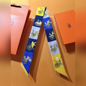 Hermès Twilly, 100% шелк, двойной слой, двусторонняя, дизайн « ».