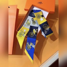 Hermès Twilly, 100% шелк, двойной слой, двусторонняя, дизайн « ».