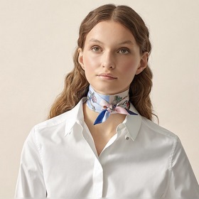 Hermès Twilly, 100% шелк, двойной слой, двусторонняя, дизайн « ».