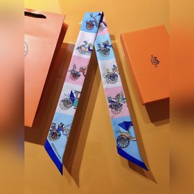 Hermès Twilly, 100% шелк, двойной слой, двусторонняя, дизайн « ».