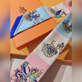 Hermès Twilly, 100% шелк, двойной слой, двусторонняя, дизайн « ».