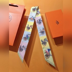 Hermès Twilly, 100% шелк, двойной слой, двусторонняя, дизайн « ».