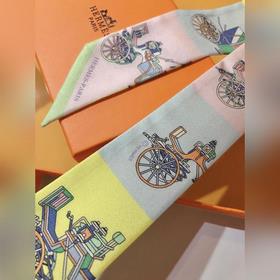 Hermès Twilly, 100% шелк, двойной слой, двусторонняя, дизайн « ».