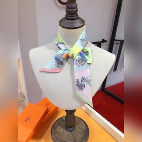 Hermès Twilly, 100% шелк, двойной слой, двусторонняя, дизайн « ».