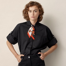 Hermès Twilly, 100% шелк, двойной слой, двусторонняя, дизайн « ».