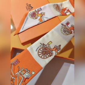 Hermès Twilly, 100% шелк, двойной слой, двусторонняя, дизайн « ».