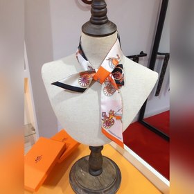 Hermès Twilly, 100% шелк, двойной слой, двусторонняя, дизайн « ».