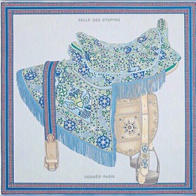 Hermès - Классическая коллекция из шелка, «Степной седло», 100% ш