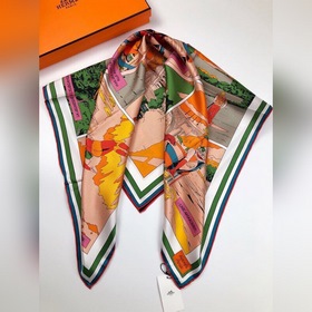 Hermes 100% шелковый платок из высококачественного шелка с двусто