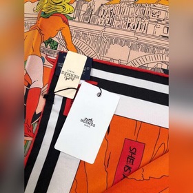 Hermes 100% шелковый платок из высококачественного шелка с двусто