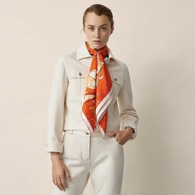 Hermès Space Derby 90 см шелковый платок  100% шелк с косой текс
