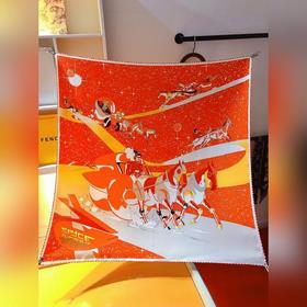 Hermès Space Derby 90 см шелковый платок  100% шелк с косой текс