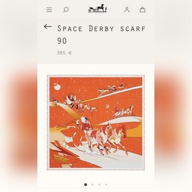 Hermès Space Derby 90 см шелковый платок  100% шелк с косой текс