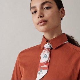 Hermès Twilly, шарф из шелка, 100% шелк, двойной, двусторонний Из