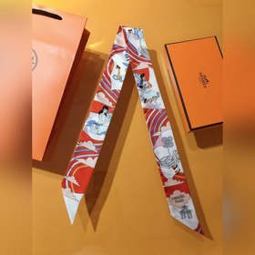 Hermès Twilly, шарф из шелка, 100% шелк, двойной, двусторонний Из