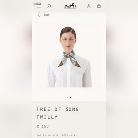 Hermes Tree Branch Song Small Silk Scarf Мягкий и приятный на ощу