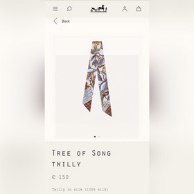 Hermes Tree Branch Song Small Silk Scarf Мягкий и приятный на ощу