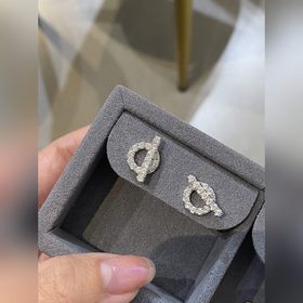 HERMES Hermes наклонные серьги с бриллиантами, изготовленные вруч