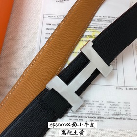 Hermes-38MM ремень, импортный кожаный ремень Eosom, двухсторонняя