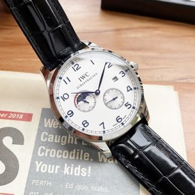 Мужские часы IWC 42*13 мм Четыре стрелки, фазы луны, высокое маст