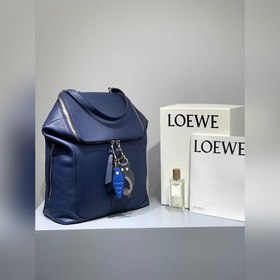 Рюкзак Loewe Goya из гладкой кожи синего цвета В отличие от преды