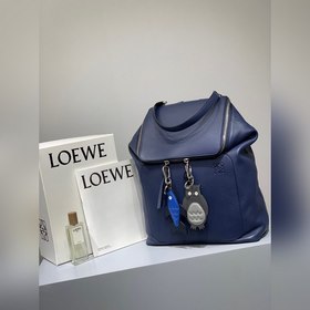 Рюкзак Loewe Goya из гладкой кожи синего цвета В отличие от преды