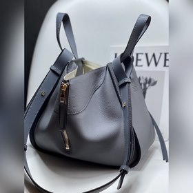 Loewe гамак Сумка с рисунком личи, серо-зеленая Большой объем, с