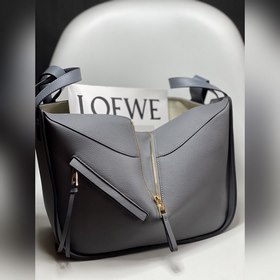 Loewe гамак Сумка с рисунком личи, серо-зеленая Большой объем, с