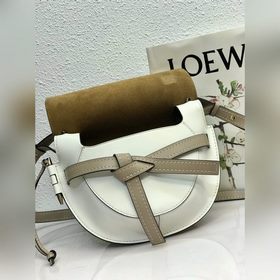 Сумка Gate от Loewe, гладкая, мятно-зеленая/белая/абрикосовая Бан
