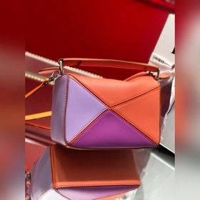 MINI PUZZLE сумка с геометрическим дизайном от Loewe, кораллово-о