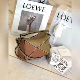 MINI PUZZLE сумка с геометрическим дизайном от Loewe, светло-кори