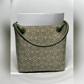 Сумка Loewe Square Tote С длинными ручкамиз кожи быка и кожаным б