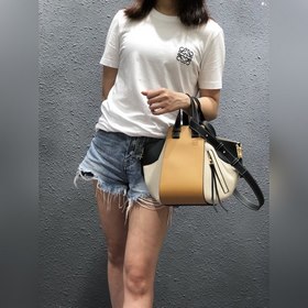 Loewe гамак Темно-оранжевая сумка с черными деталями Вместительн