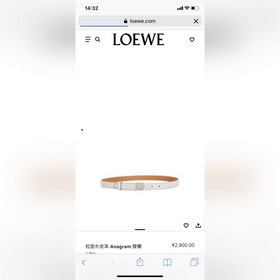 LOEWE Женский тонкий ремень из мягкой кожи теленка с палевой отде
