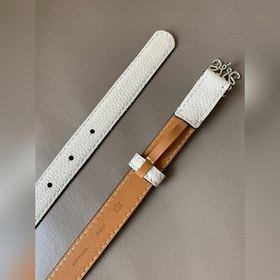 LOEWE Женский тонкий ремень из мягкой кожи теленка с палевой отде