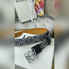 LOEWE пояс из гофрированной ткани кожи Anagram Ремень из кожи тк
