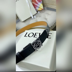LOEWE пояс из гофрированной ткани кожи Anagram Ремень из кожи тк