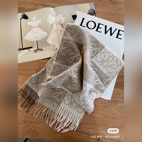 Loewe, нейтральный, классический шарф с логотипом Loewe, ведущий 