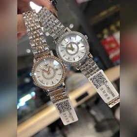 Женские часы Longines с кварцевым механизмом, украшенные перламут