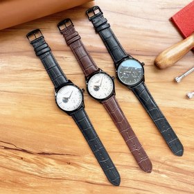 Longines  Звездные часы Элитные мужские часы Ремешок ： натураль