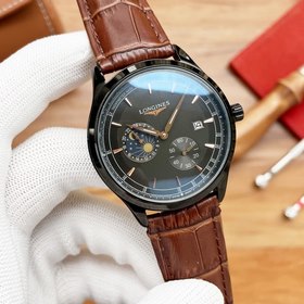 Longines  Звездные часы Элитные мужские часы Ремешок ： натураль