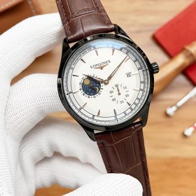 Longines  Звездные часы Элитные мужские часы Ремешок ： натураль